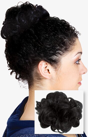  Black - Synthetic Hair Scrunchie